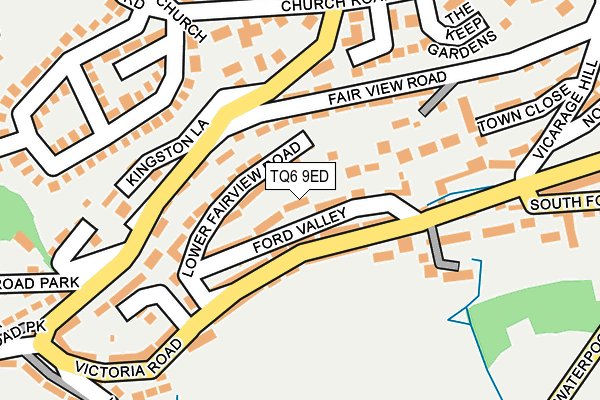 TQ6 9ED map - OS OpenMap – Local (Ordnance Survey)