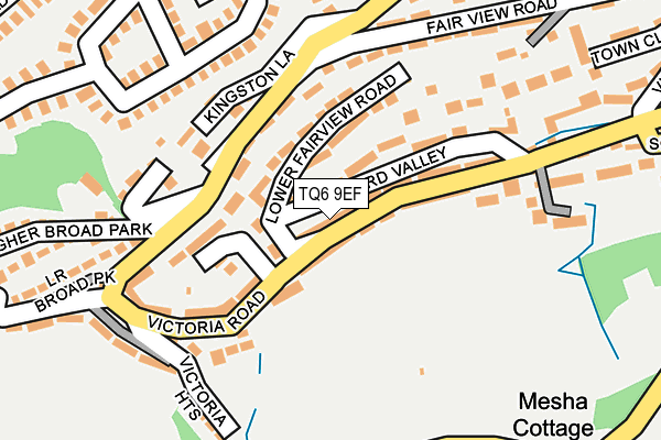 TQ6 9EF map - OS OpenMap – Local (Ordnance Survey)