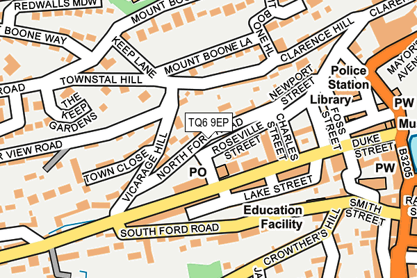 TQ6 9EP map - OS OpenMap – Local (Ordnance Survey)