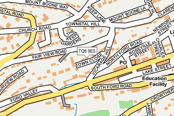 TQ6 9ES map - OS OpenMap – Local (Ordnance Survey)