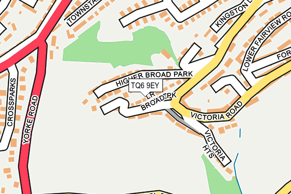 TQ6 9EY map - OS OpenMap – Local (Ordnance Survey)