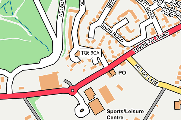 TQ6 9GA map - OS OpenMap – Local (Ordnance Survey)