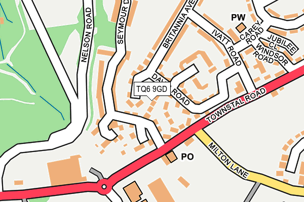 TQ6 9GD map - OS OpenMap – Local (Ordnance Survey)