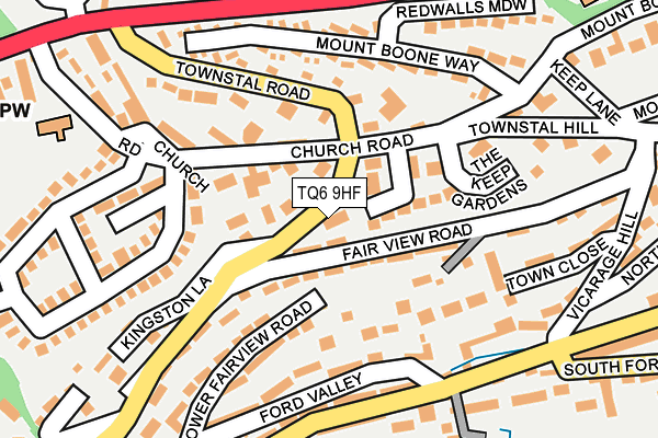 TQ6 9HF map - OS OpenMap – Local (Ordnance Survey)