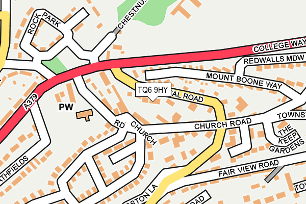 TQ6 9HY map - OS OpenMap – Local (Ordnance Survey)