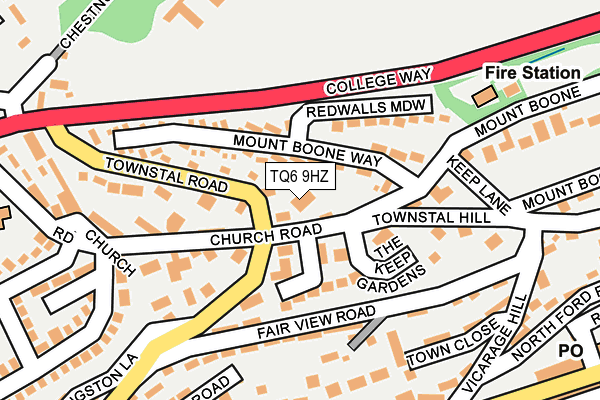 TQ6 9HZ map - OS OpenMap – Local (Ordnance Survey)