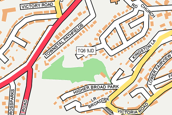 TQ6 9JD map - OS OpenMap – Local (Ordnance Survey)