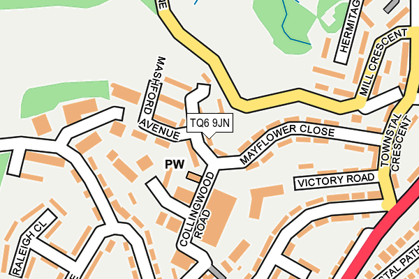 TQ6 9JN map - OS OpenMap – Local (Ordnance Survey)