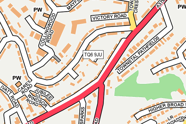 TQ6 9JU map - OS OpenMap – Local (Ordnance Survey)