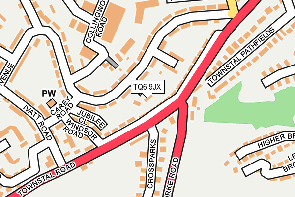 TQ6 9JX map - OS OpenMap – Local (Ordnance Survey)