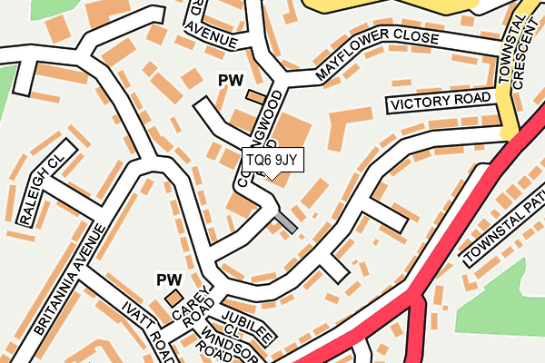 TQ6 9JY map - OS OpenMap – Local (Ordnance Survey)