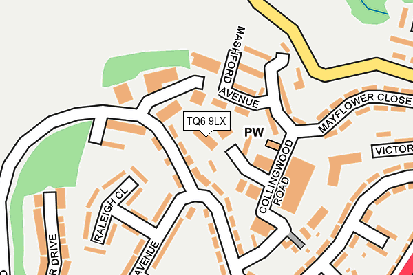 TQ6 9LX map - OS OpenMap – Local (Ordnance Survey)