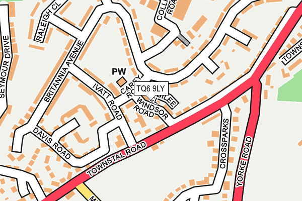 TQ6 9LY map - OS OpenMap – Local (Ordnance Survey)