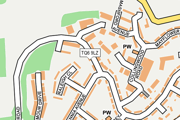 TQ6 9LZ map - OS OpenMap – Local (Ordnance Survey)
