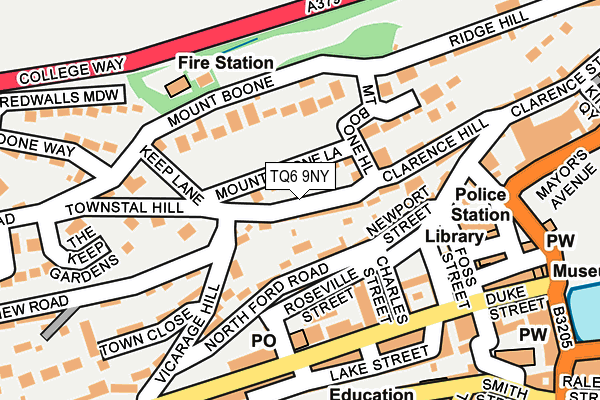 TQ6 9NY map - OS OpenMap – Local (Ordnance Survey)