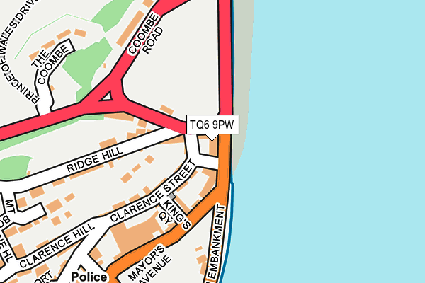 TQ6 9PW map - OS OpenMap – Local (Ordnance Survey)