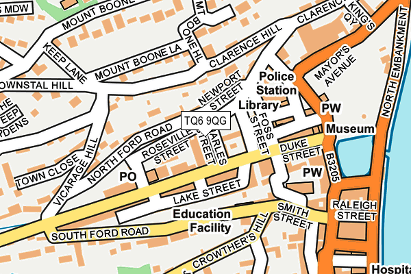 TQ6 9QG map - OS OpenMap – Local (Ordnance Survey)