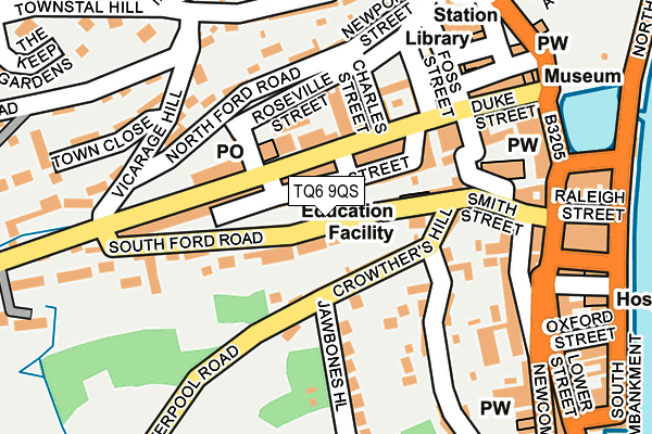 TQ6 9QS map - OS OpenMap – Local (Ordnance Survey)