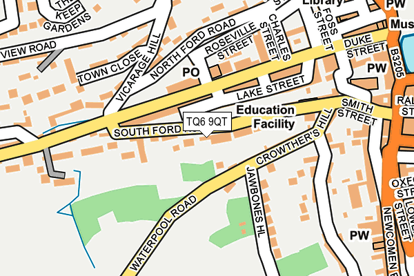 TQ6 9QT map - OS OpenMap – Local (Ordnance Survey)