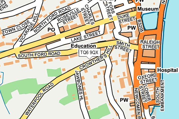 TQ6 9QX map - OS OpenMap – Local (Ordnance Survey)