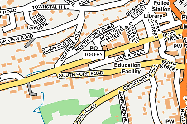 TQ6 9RY map - OS OpenMap – Local (Ordnance Survey)