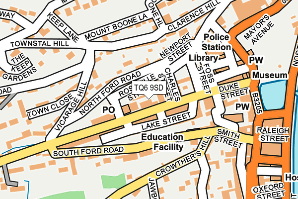 TQ6 9SD map - OS OpenMap – Local (Ordnance Survey)