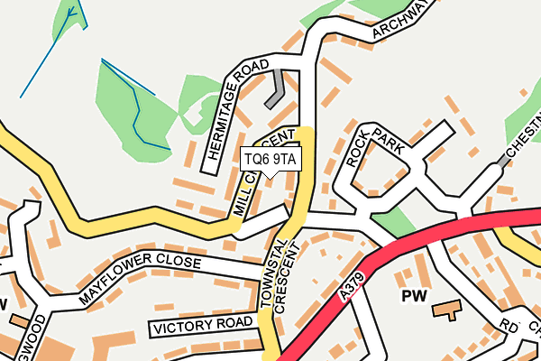 TQ6 9TA map - OS OpenMap – Local (Ordnance Survey)