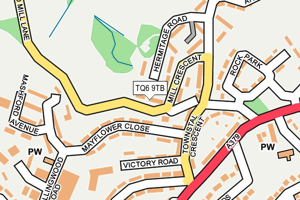 TQ6 9TB map - OS OpenMap – Local (Ordnance Survey)