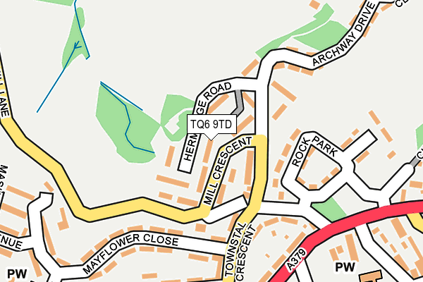 TQ6 9TD map - OS OpenMap – Local (Ordnance Survey)