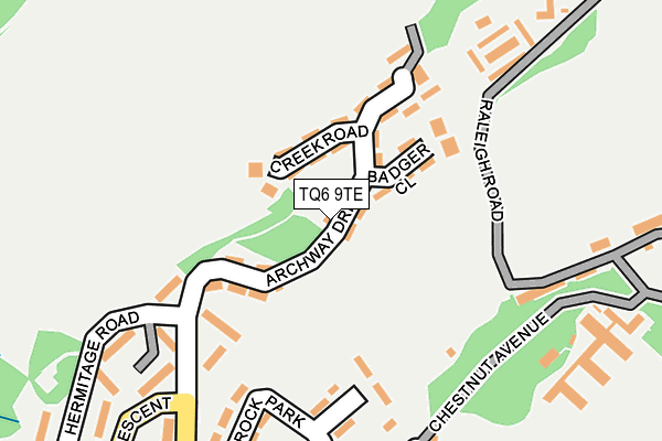 TQ6 9TE map - OS OpenMap – Local (Ordnance Survey)