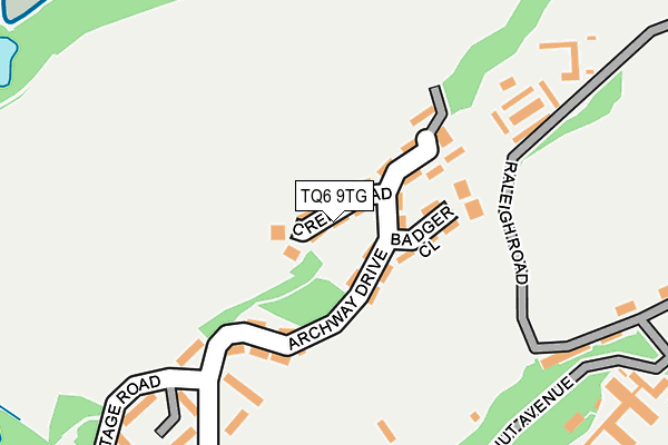 TQ6 9TG map - OS OpenMap – Local (Ordnance Survey)
