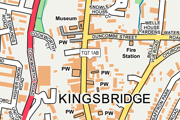 Map of KINGSBRIDGE STATIONERS LTD at local scale