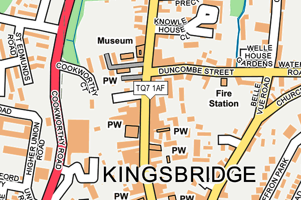 TQ7 1AF map - OS OpenMap – Local (Ordnance Survey)