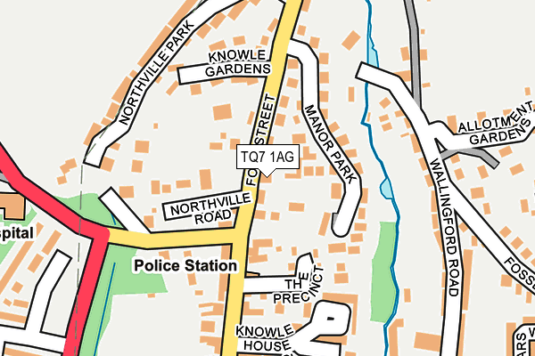 TQ7 1AG map - OS OpenMap – Local (Ordnance Survey)