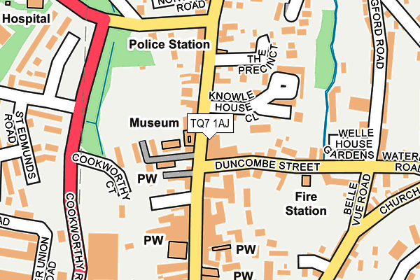 TQ7 1AJ map - OS OpenMap – Local (Ordnance Survey)