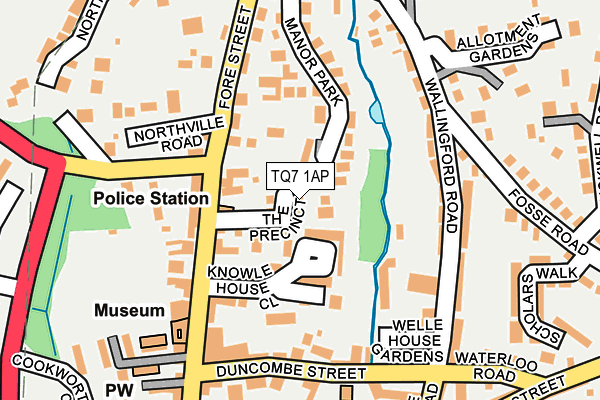 TQ7 1AP map - OS OpenMap – Local (Ordnance Survey)