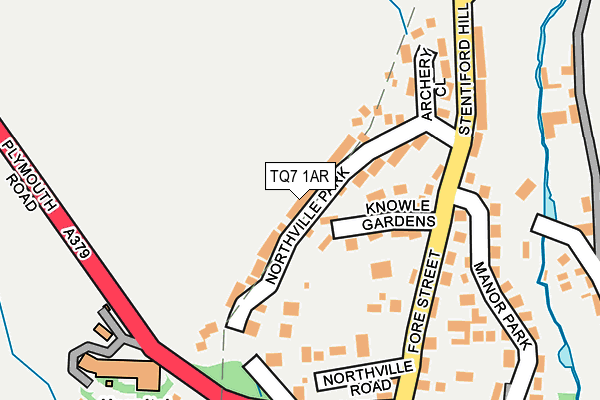 TQ7 1AR map - OS OpenMap – Local (Ordnance Survey)