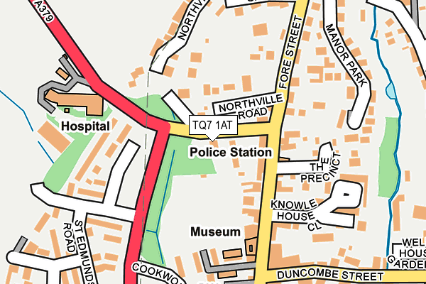 TQ7 1AT map - OS OpenMap – Local (Ordnance Survey)