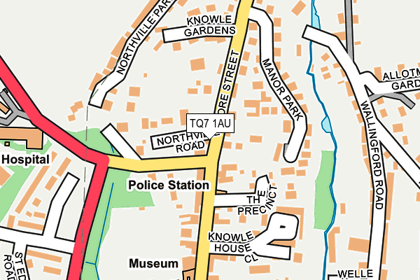 TQ7 1AU map - OS OpenMap – Local (Ordnance Survey)