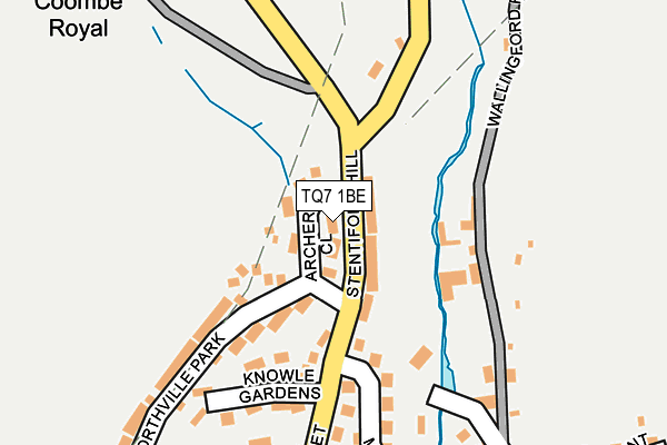 TQ7 1BE map - OS OpenMap – Local (Ordnance Survey)