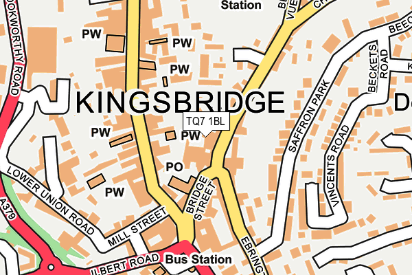 TQ7 1BL map - OS OpenMap – Local (Ordnance Survey)