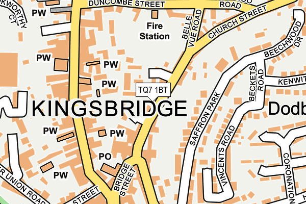 Map of KINGSBRIDGE CHIROPODY LIMITED at local scale