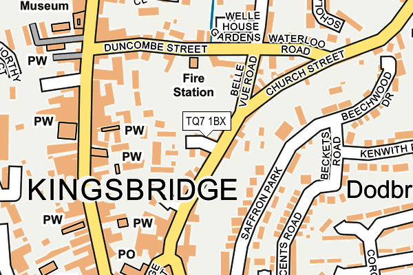 TQ7 1BX map - OS OpenMap – Local (Ordnance Survey)