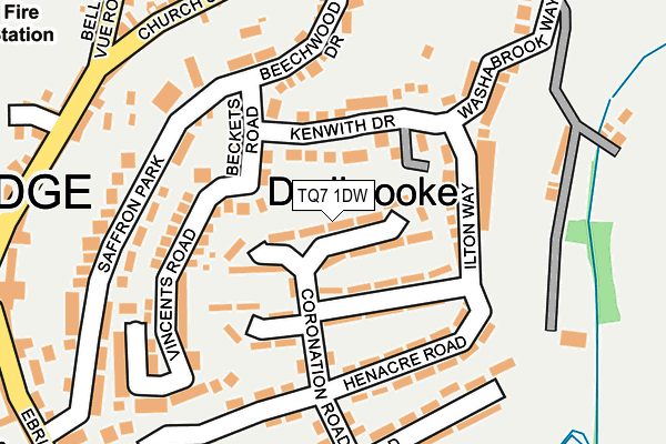 TQ7 1DW map - OS OpenMap – Local (Ordnance Survey)