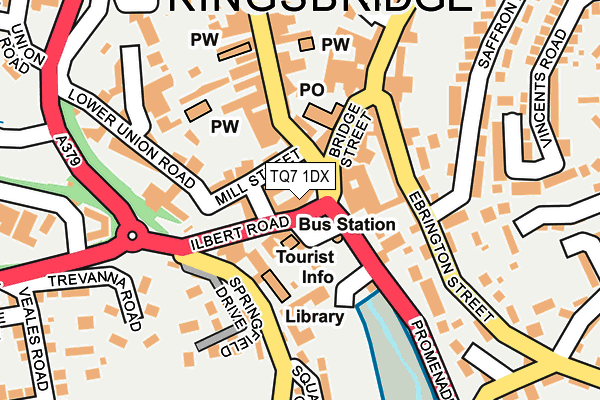TQ7 1DX map - OS OpenMap – Local (Ordnance Survey)