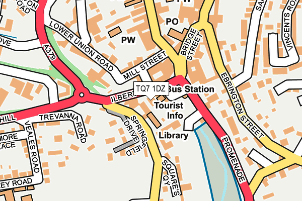 TQ7 1DZ map - OS OpenMap – Local (Ordnance Survey)