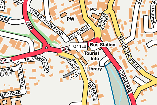 TQ7 1EB map - OS OpenMap – Local (Ordnance Survey)
