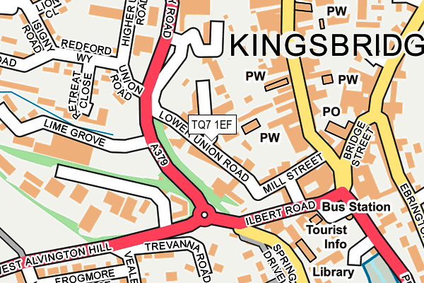 Map of KINGSBRIDGE FUNERAL DIRECTORS LIMITED at local scale