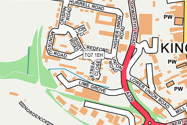 TQ7 1EH map - OS OpenMap – Local (Ordnance Survey)