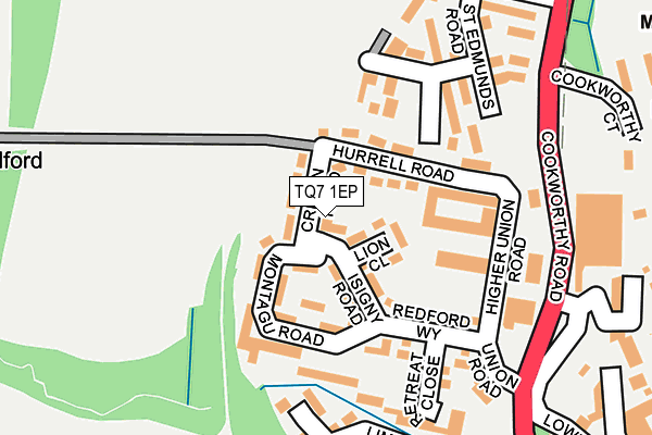 TQ7 1EP map - OS OpenMap – Local (Ordnance Survey)